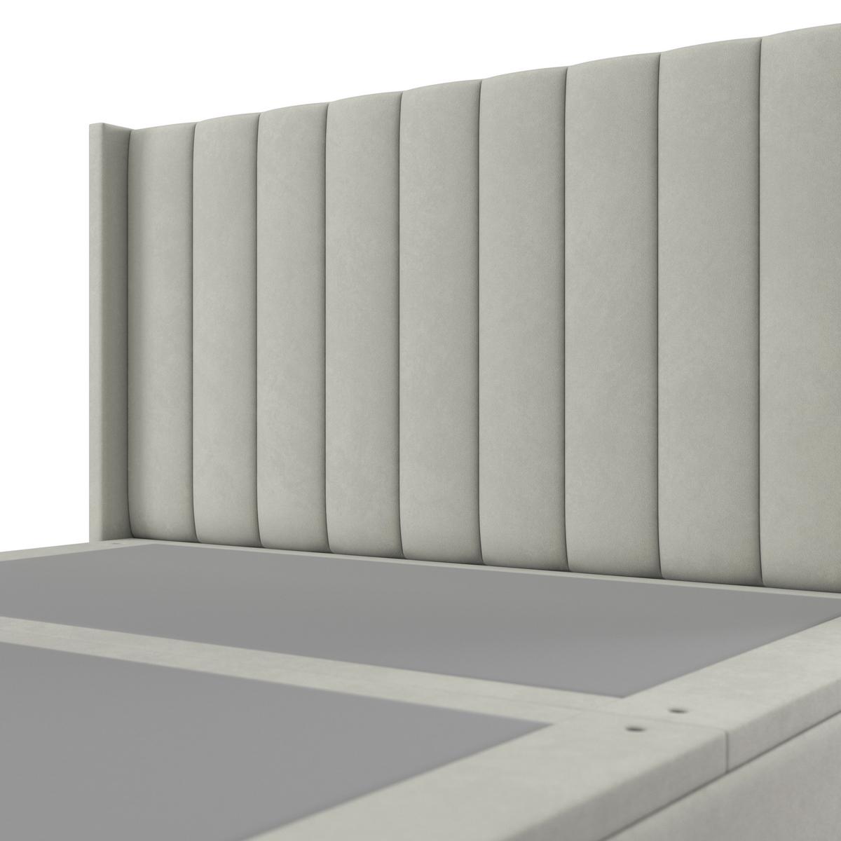 Polsterbett Maya ca. 180x200 cm Hellgrau - Dunkelbraun/Hellgrau, Modern, Holz/Textil (180/200cm) - Bessagi Home