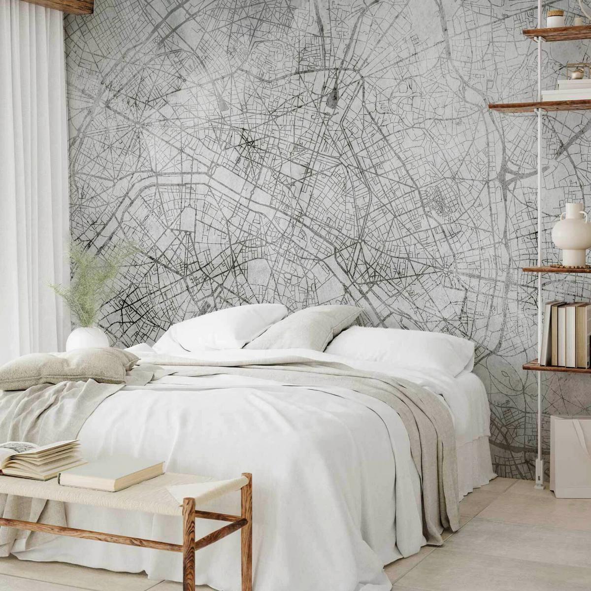 Fototapeta Parisian Fresco, 400x280cm - siva/svetlo siva, Trendi, tekstil (400/280cm) - artgeist