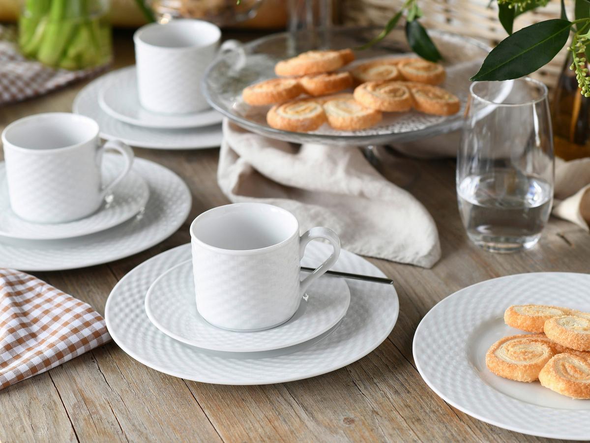 SERWIS KAWOWY 24640 POLO - biały, Basics, ceramika - Creatable