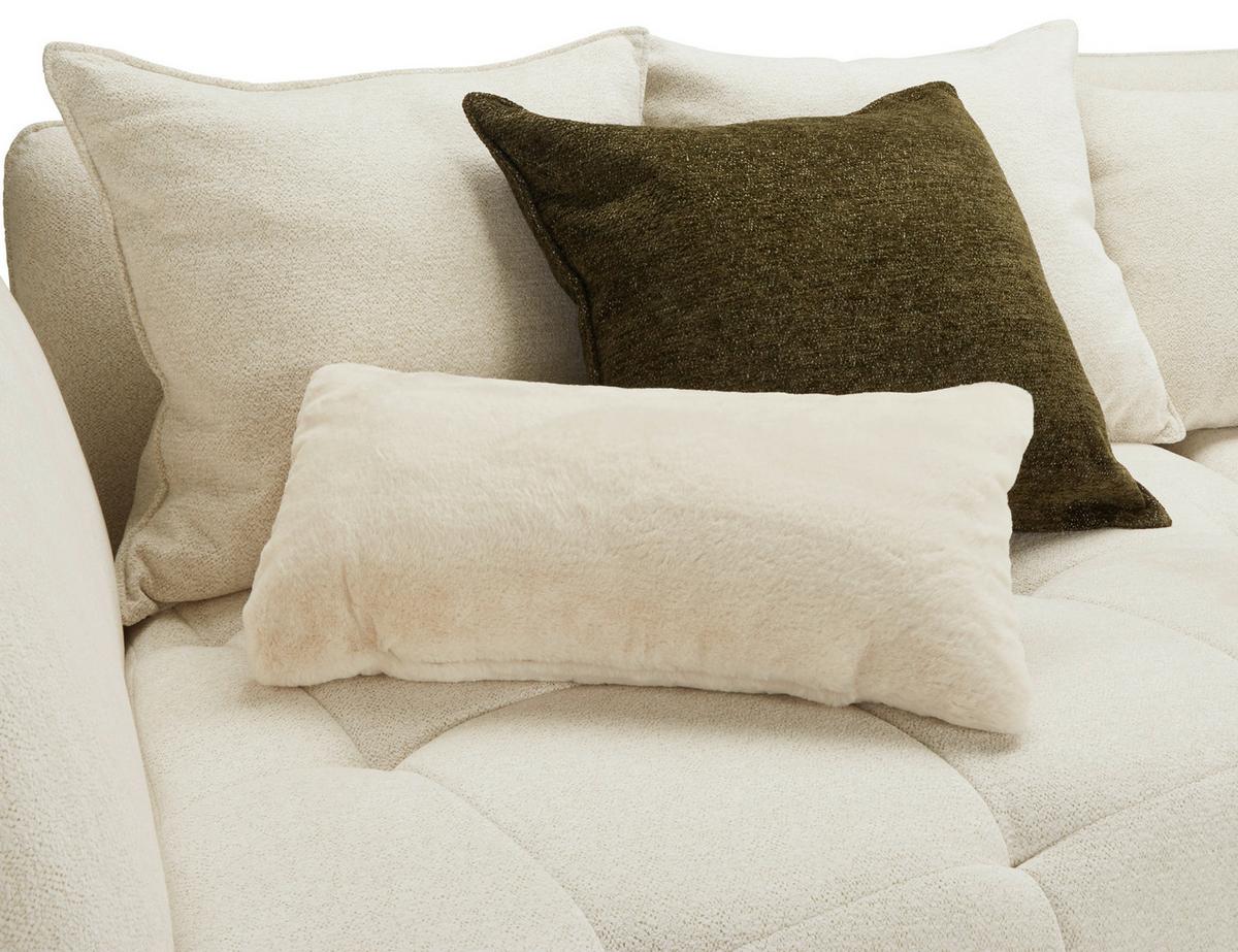Bigsofa Sofi in Creme - Dunkelgrün/Creme, MODERN, Textil (294/93/152cm) - Premium Living