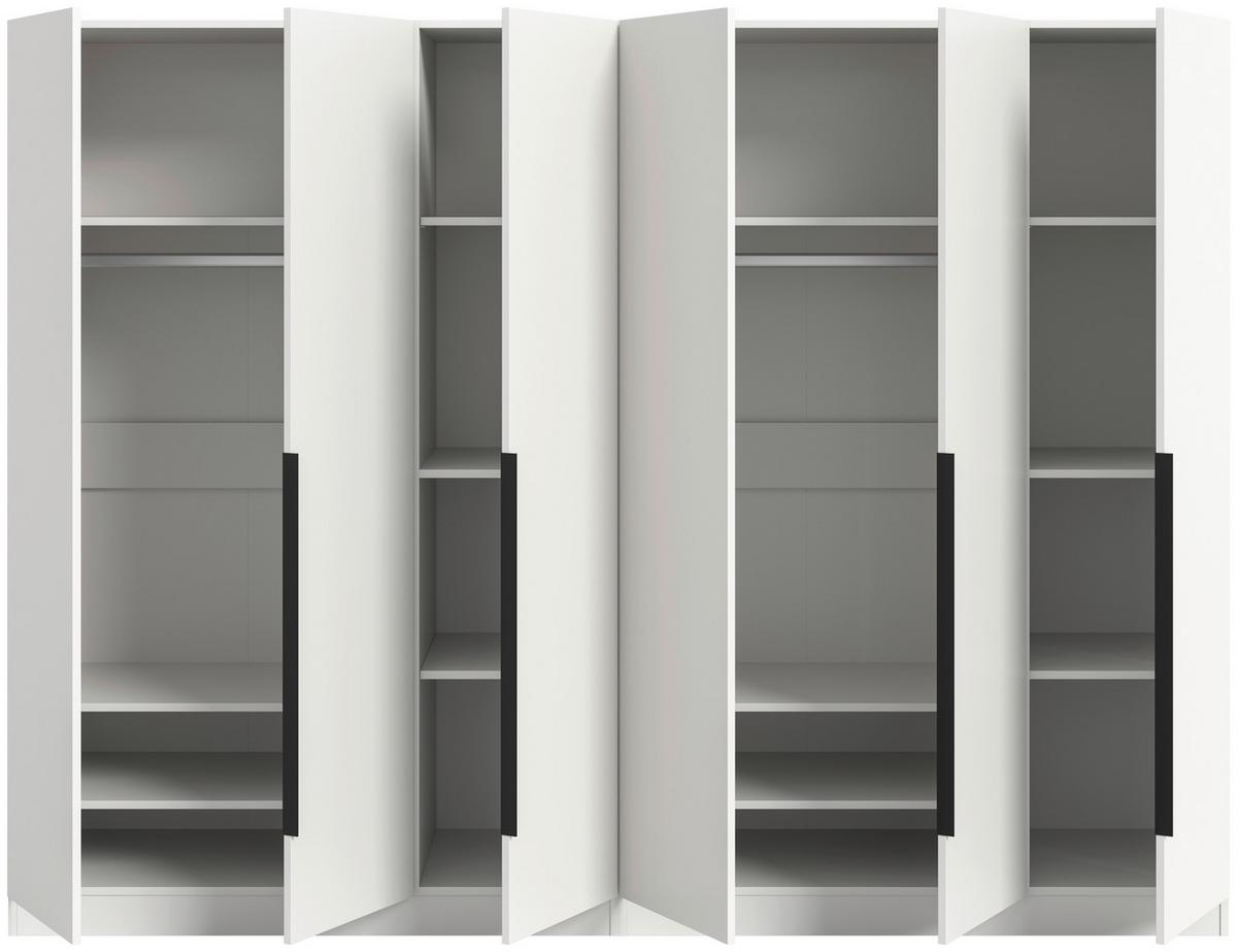 Drehtürenschrank KOPENHAGEN ca.240x181x52cm Weiß - Schwarz/Weiß, MODERN, Holzwerkstoff (240/181/52cm) - MID.YOU