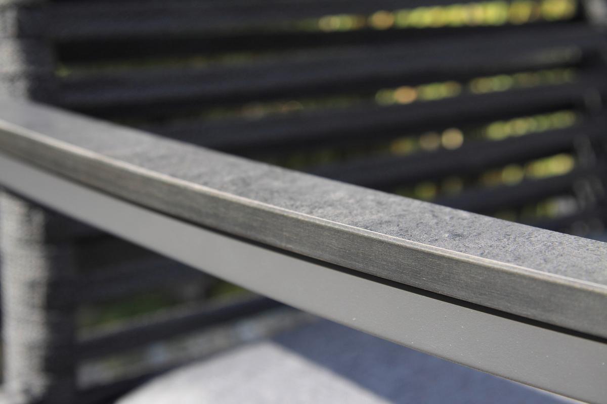 Gartenset 5-tlg. Metall/Glas/ Textil/Kunststof/Holzwerkstoff - Dunkelgrau/Anthrazit, Basics, Glas/Holzwerkstoff (180+60/100/74cm) - Acamp