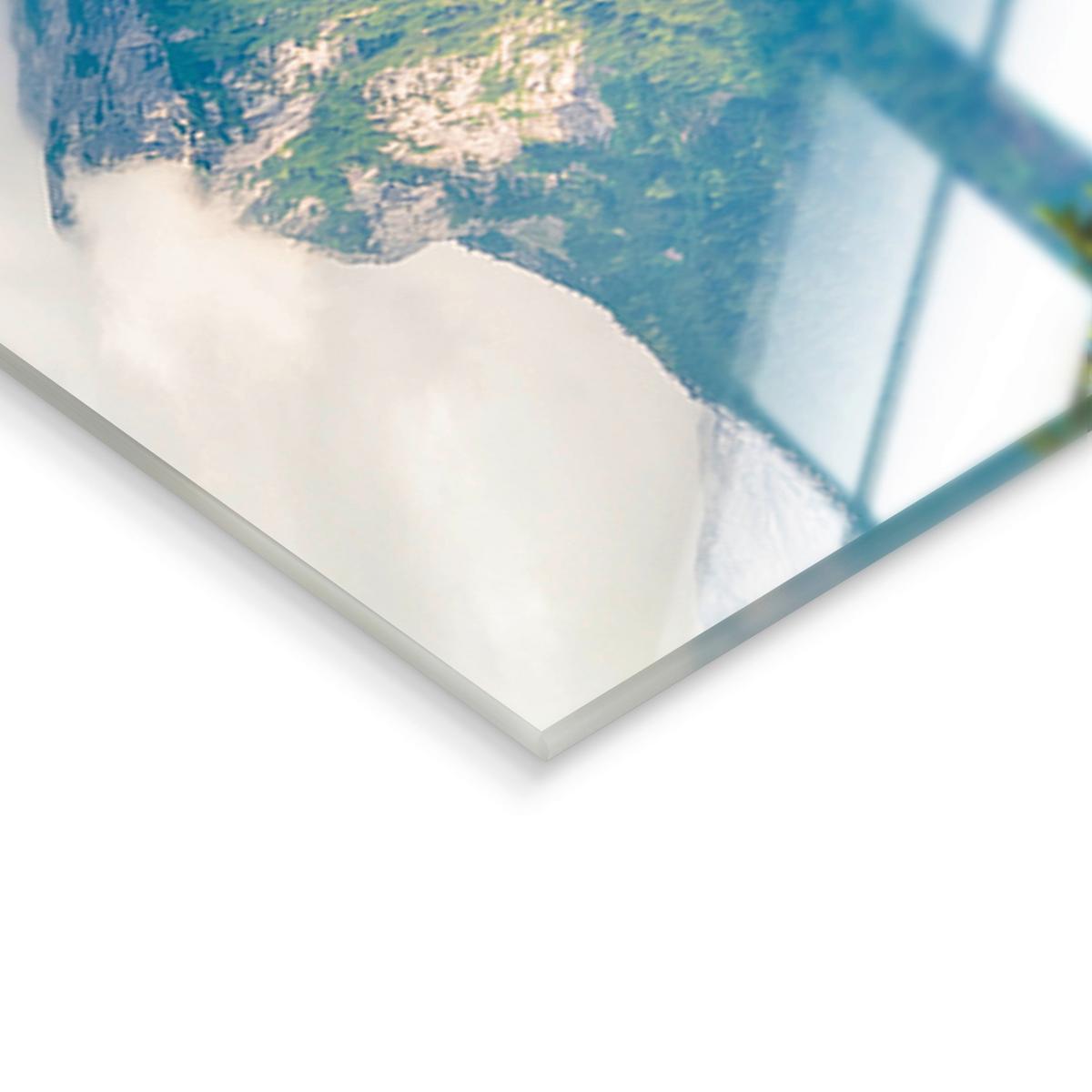 Glasbild Emerald Lake Multicolor ca. 125x50cm - Multicolor, Basics, Glas/Papier (125/50cm)