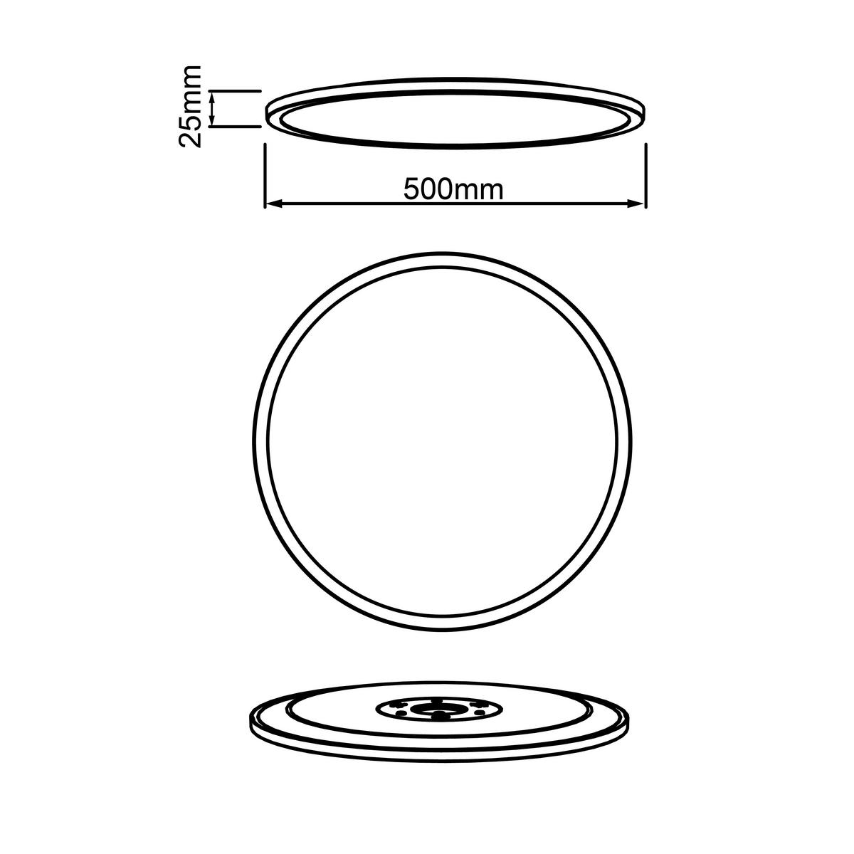 LED-Paneel Tuco Schwarz/Weiß max. 33 Watt - Schwarz/Weiß, Basics, Kunststoff (50/3cm) - Brilliant