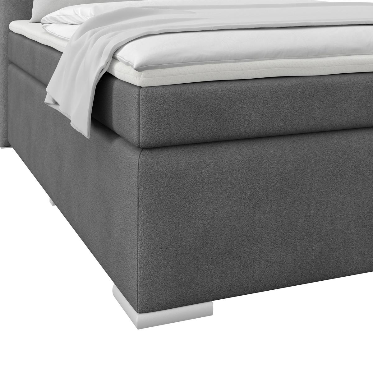 Boxspring Krevet Mira - tamno siva, Konvencionalno, metal/tekstil (140/200cm) - Best Price