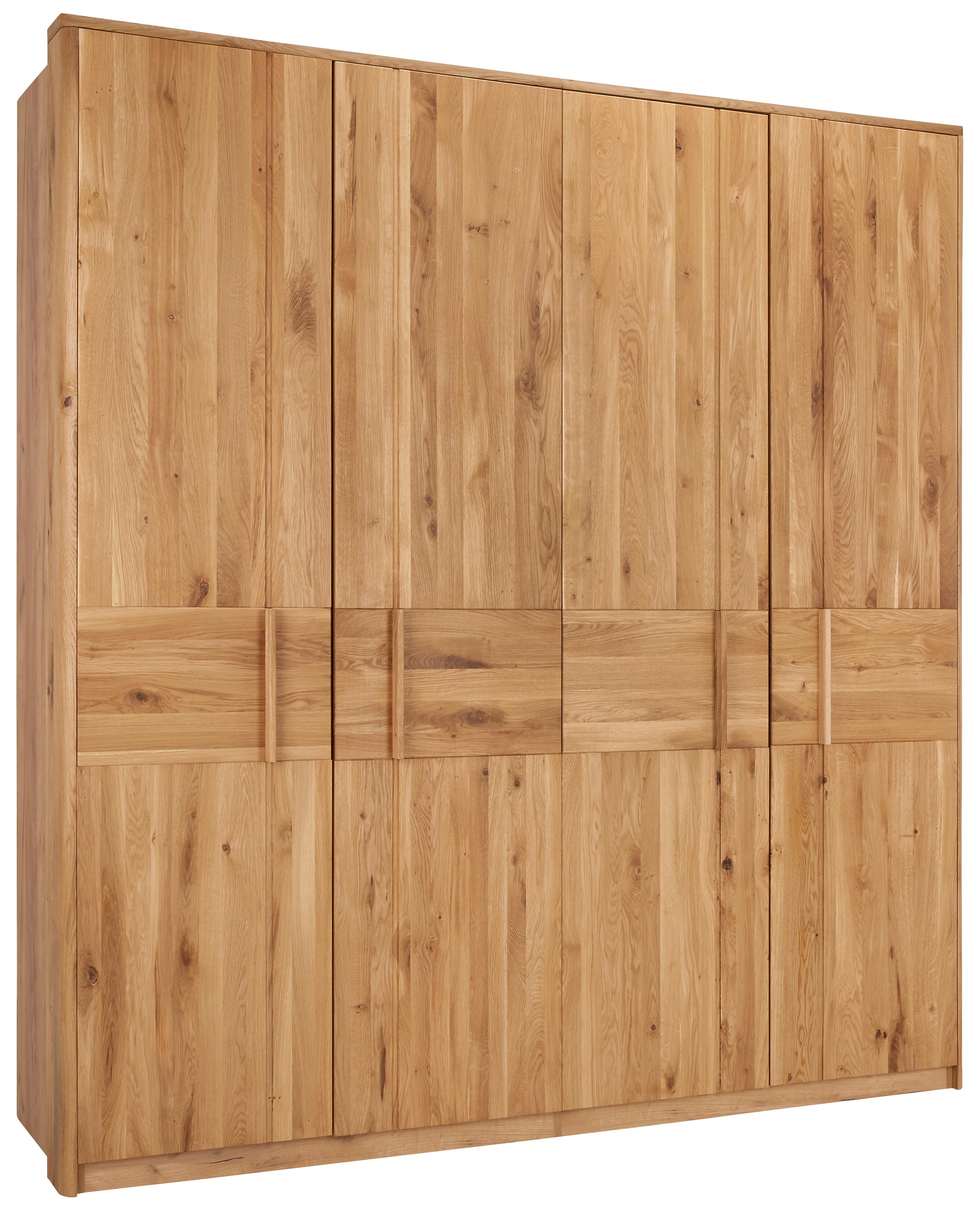 GARDEROB MED GÅNGJÄRNSDÖRRAR VERO - ekfärgad, Klassisk, trämaterial/trä (206/223/63cm) - ecoTree