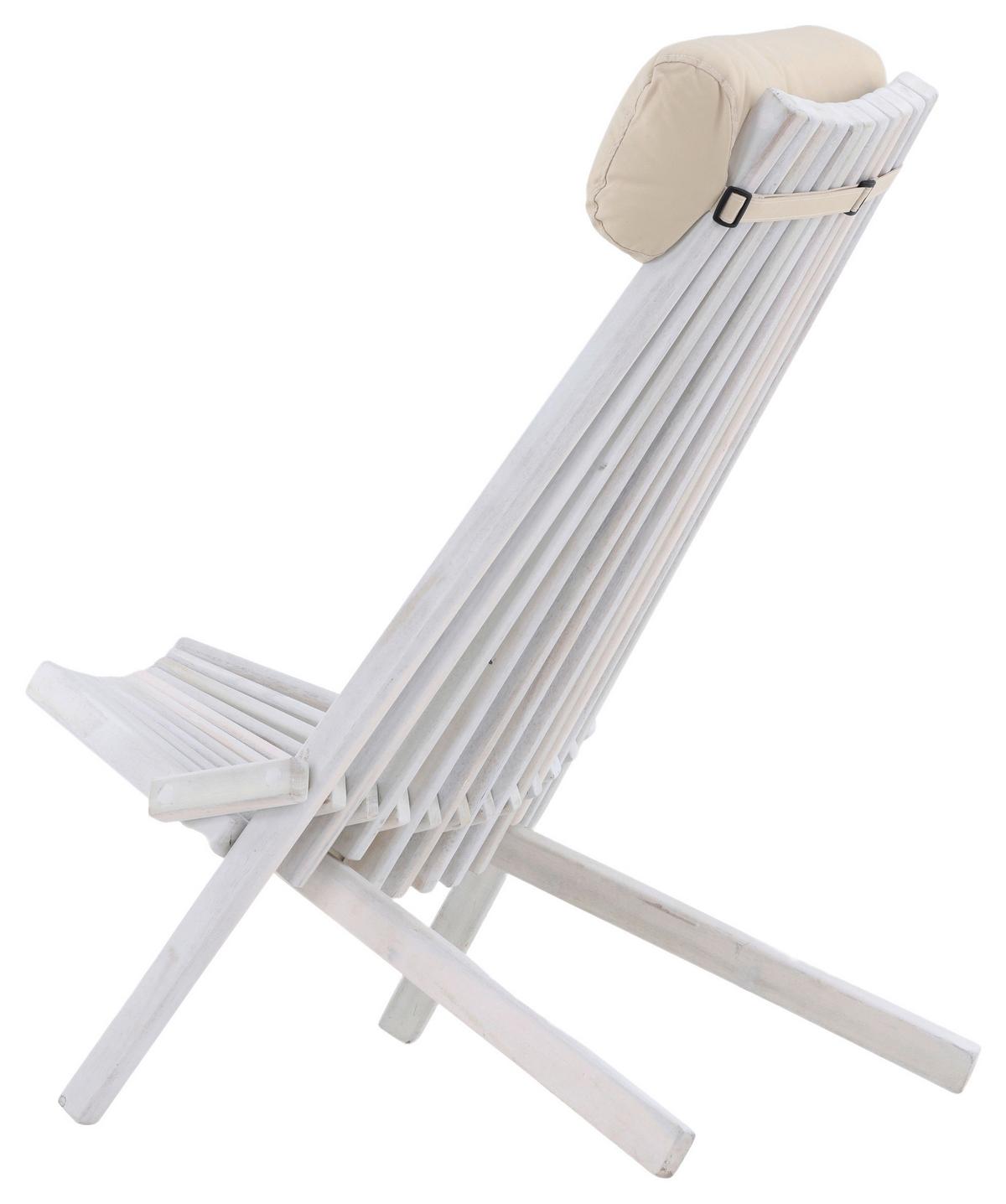 Strandsessel Asta ca. 57x79x73 cm Weiß - Weiß, KONVENTIONELL, Holz (57/79/73cm) - Gardenson