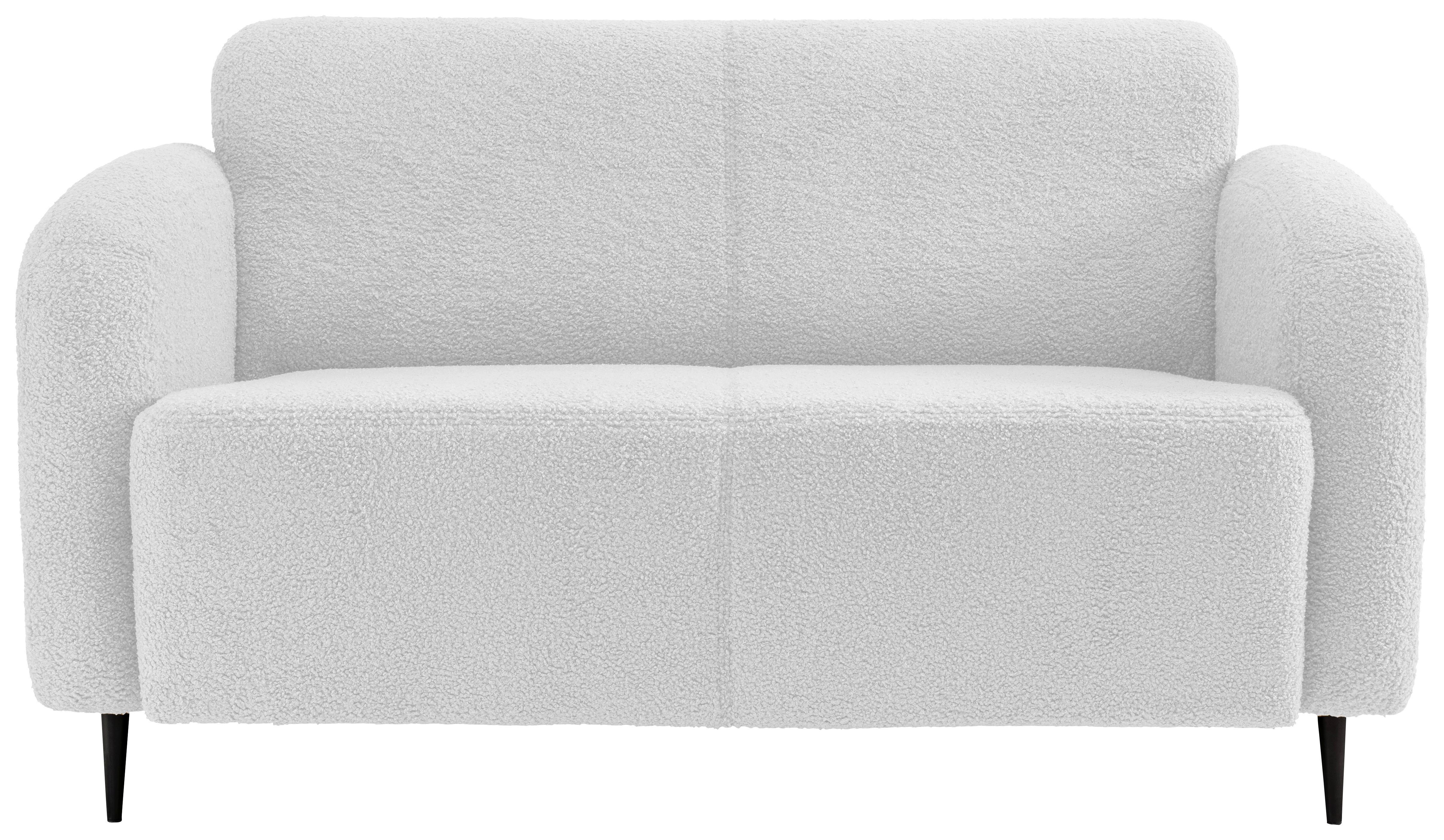 2-Sitzer-Sofa Marone Weiß Teddystoff - Schwarz/Weiß, MODERN, Textil/Metall (140/76/90cm) - Livetastic