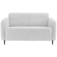 2-Sitzer-Sofa Marone Weiß Teddystoff - Schwarz/Weiß, MODERN, Textil/Metall (140/76/90cm) - Livetastic