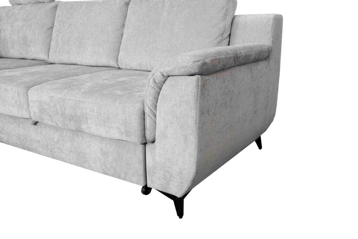 Sarokkanapé Salamina - világosszürke, Konventionell, faalapú anyag/textil (188/87/250cm)