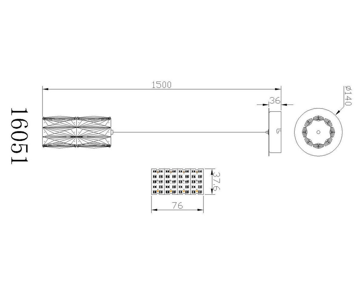 LED-HÄNGELEUCHTE 16051 - Goldfarben/Schwarz, Konventionell, Glas/Kunststoff (14/150cm) - Globo