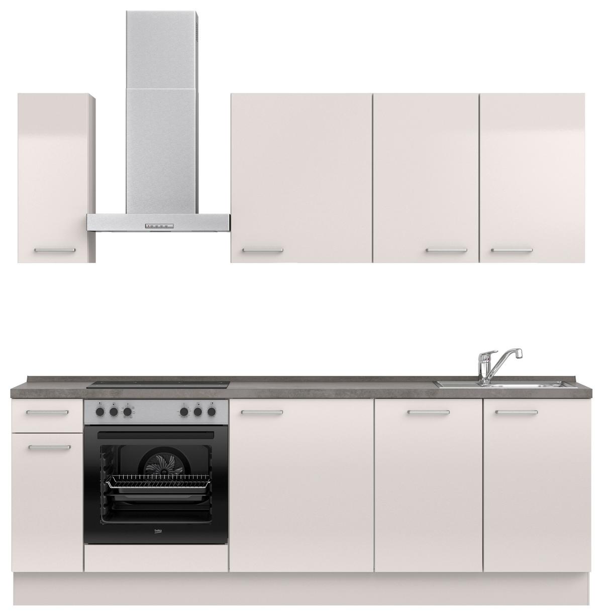 Küchenleerblock Flash Low o. Geräte Hellgrau - Schieferfarben/Edelstahlfarben, MODERN, Holzwerkstoff/Metall (240cm) - Nobilia