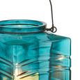 Teelichthalter Celine - Blau/Schwarz, MODERN, Glas/Metall (18/17,33cm) - MÖMAX modern living