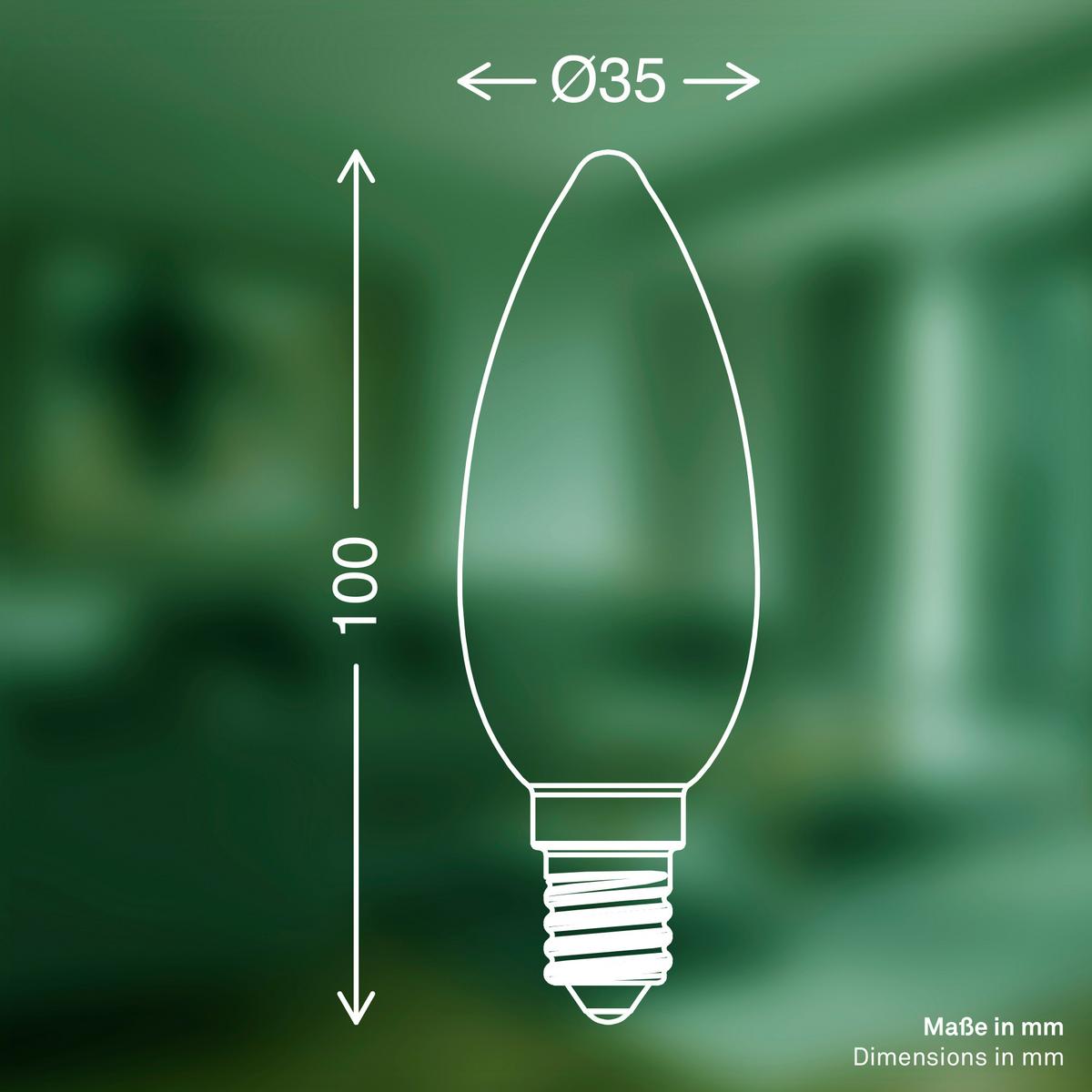 ŻARÓWKA LED 0553004 KERZE 2ER SET - kolor srebrny, Basics, szkło (3.5/9.8cm)