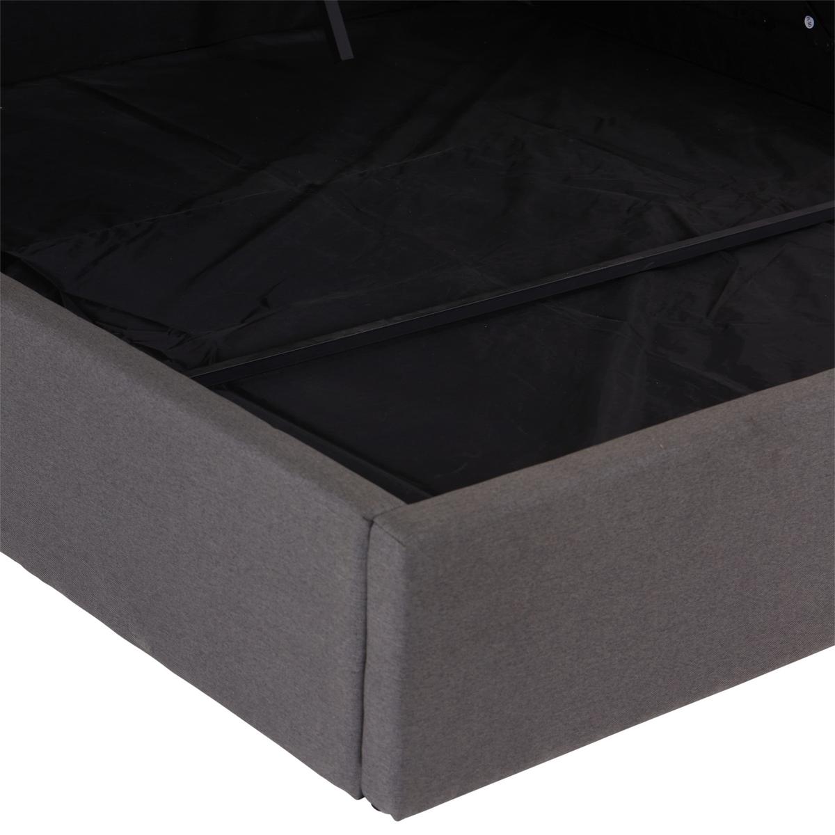 ŁÓŻKO TAPICEROWANE NICI - czarny/ciemnoszary, Modern, materiał drewnopochodny/tworzywo sztuczne (180/200cm) - Livetastic