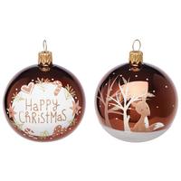 Christbaumkugel Isra in Braun, 2 Stück - Braun, Glas/Metall (7cm) - Modern Living