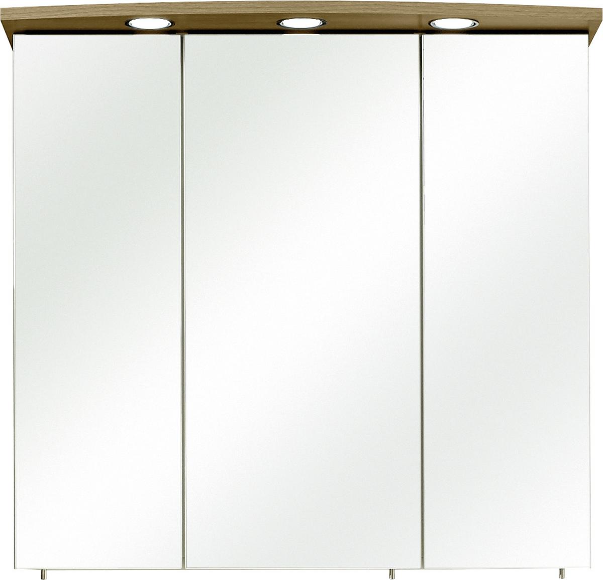 SZAFKA Z LUSTREM PAULA - kolor dębowy/kolor chromowy, Konventionell, materiał drewnopochodny/metal (75/72/20cm) - Xora