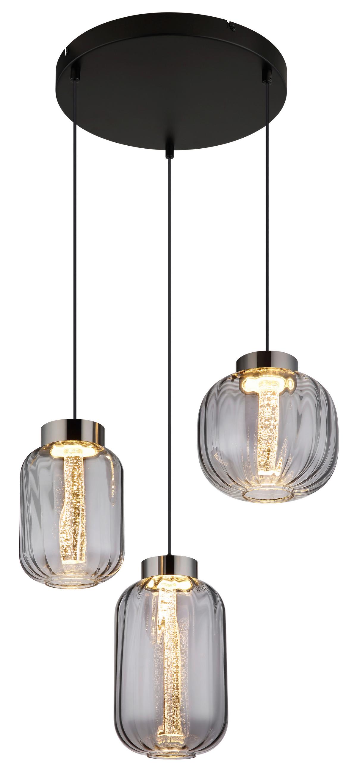 LED-Hängeleuchte Fluoro Klar/Chromfarben max. 23 Watt - Klar/Chromfarben, Basics, Glas/Kunststoff (50/150cm) - Globo