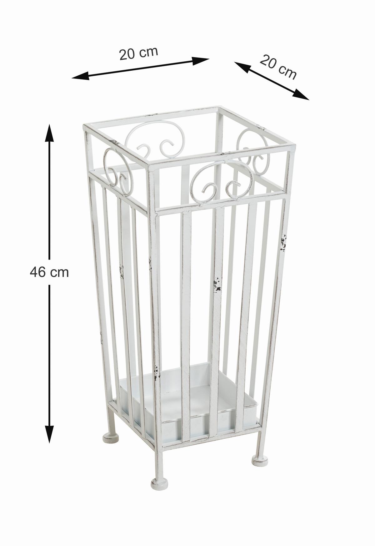 STOJAK NA PARASOLE HANNE - biały, Design, metal (20/46/20cm)