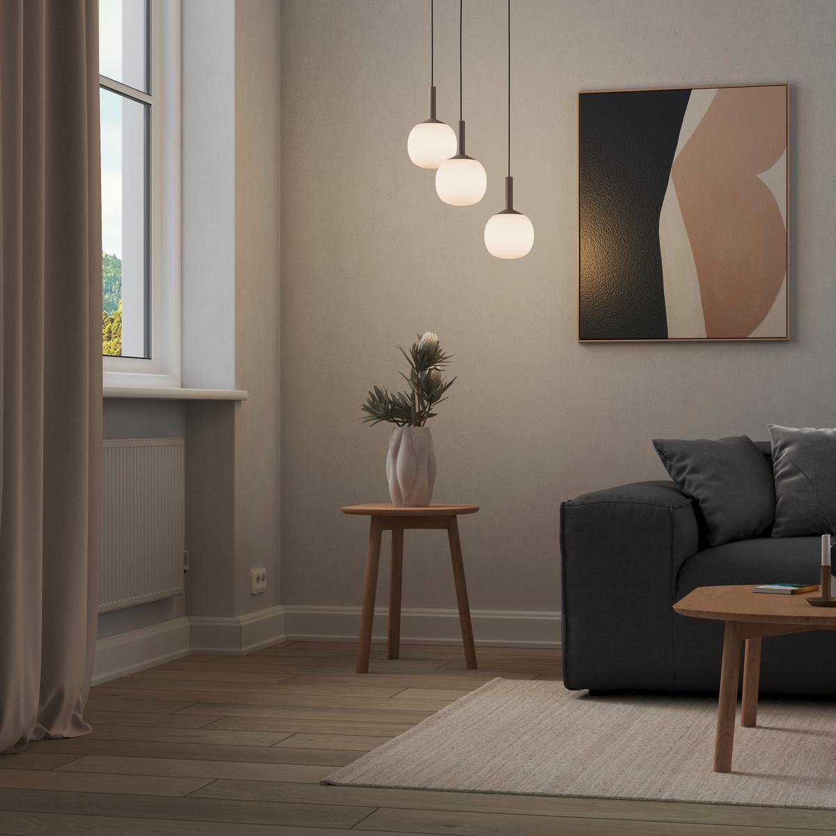 LAMPA WISZĄCA LED SWINDON *SBN* - biały, Design, metal/szkło (43/150cm) - Novel