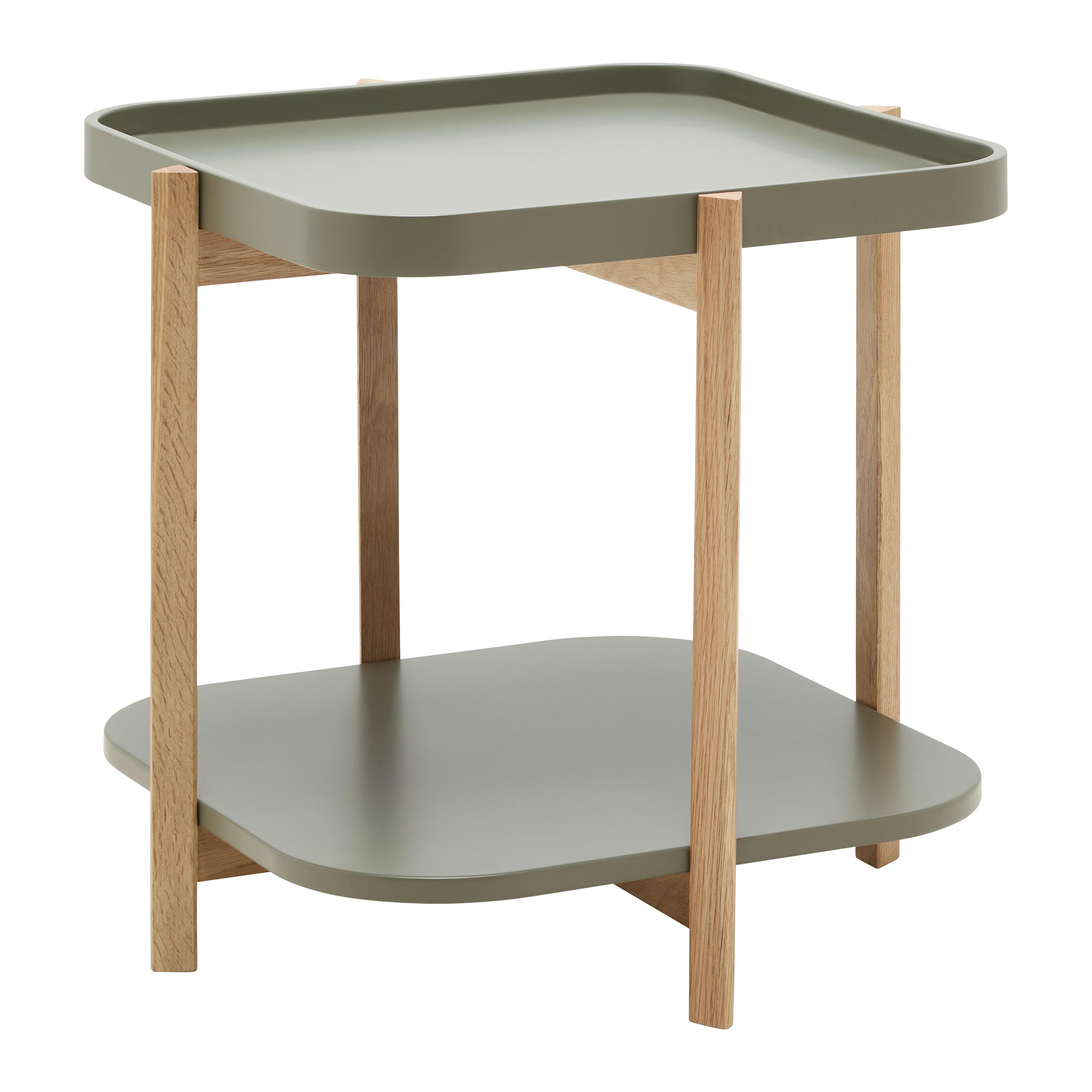 SOFFBORD STRUT - grön/naturfärgad, Modern, trämaterial/trä (50/50/55cm) - Mömax