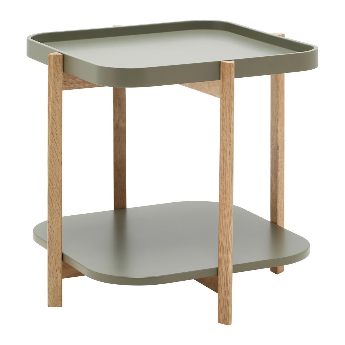 Dohányzóasztal Kerek Strut - natúr színű/zöld, Modern, faalapú anyag/fa (50/50/55cm) - Mömax