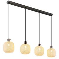 Hängeleuchte 15945-4h Brokana - Klar/Schwarzchrom, Design, Glas/Kunststoff (106/16/120cm) - Globo