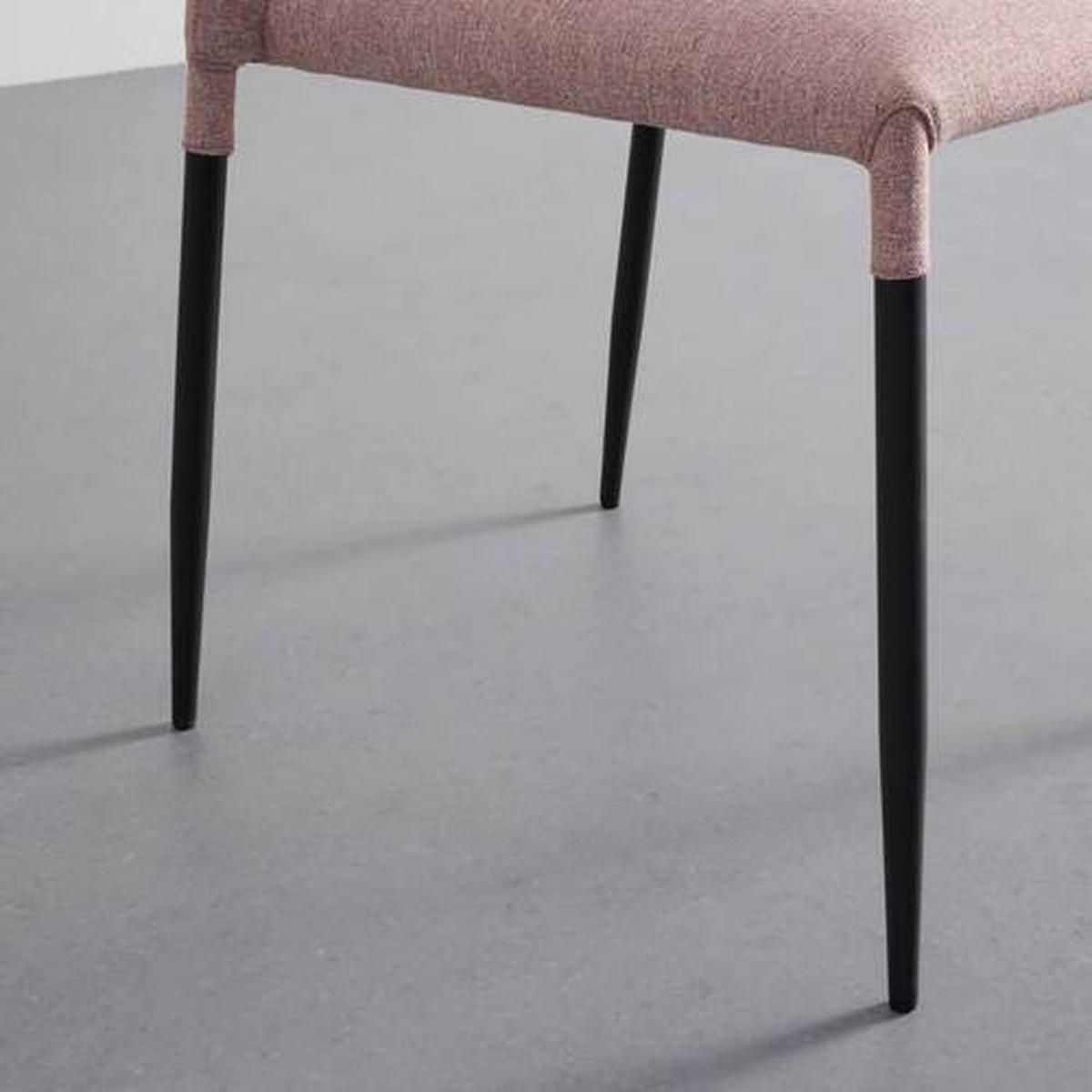 Stuhl Nio Rosa Webstoff Gepolstert - Schwarz/Rosa, MODERN, Holz/Textil (43/86/53cm) - Bessagi Home