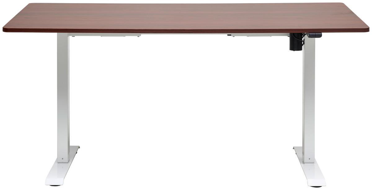 BIURKO ALGHERO - biały/kolor orzecha włoskiego, Modern, materiał drewnopochodny/metal (160/80/73-123cm) - Livetastic