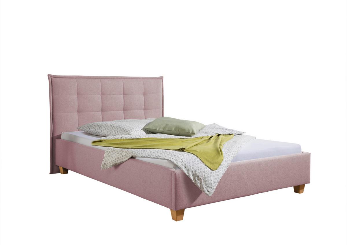 Polsterbett Tracy Rosa ca. 100x200 cm - Rosa/Naturfarben, MODERN, Holz/Textil (100/200cm) - Livetastic