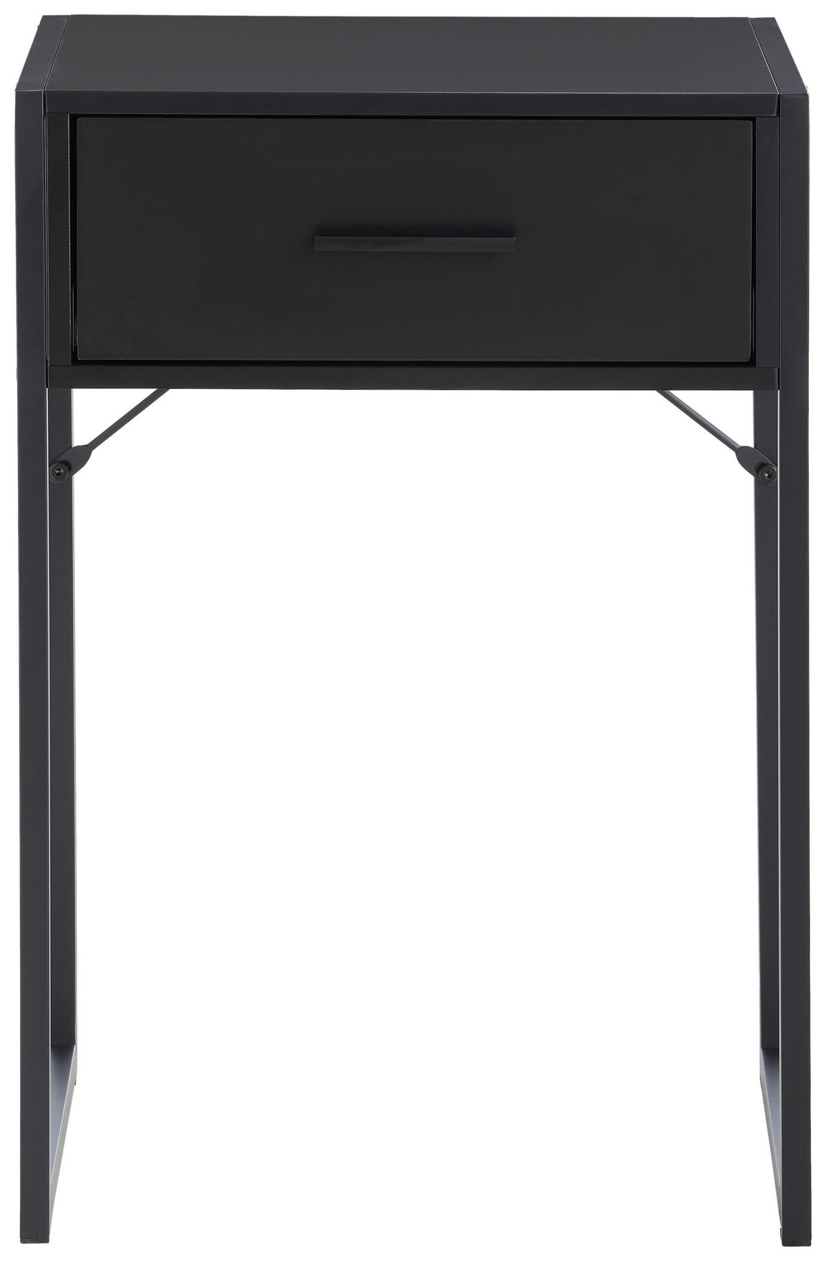 SZAFKA NOCNA INDUSTRY - czarny, Modern, materiał drewnopochodny/metal (41/60/30cm) - Livetastic