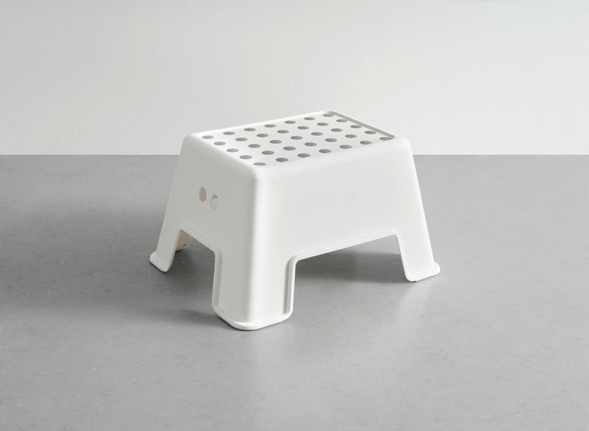 Tritthocker Babsi Grau/Weiss - Weiss/Grau, Konventionell, Kunststoff (43/34/24cm) - Mömax