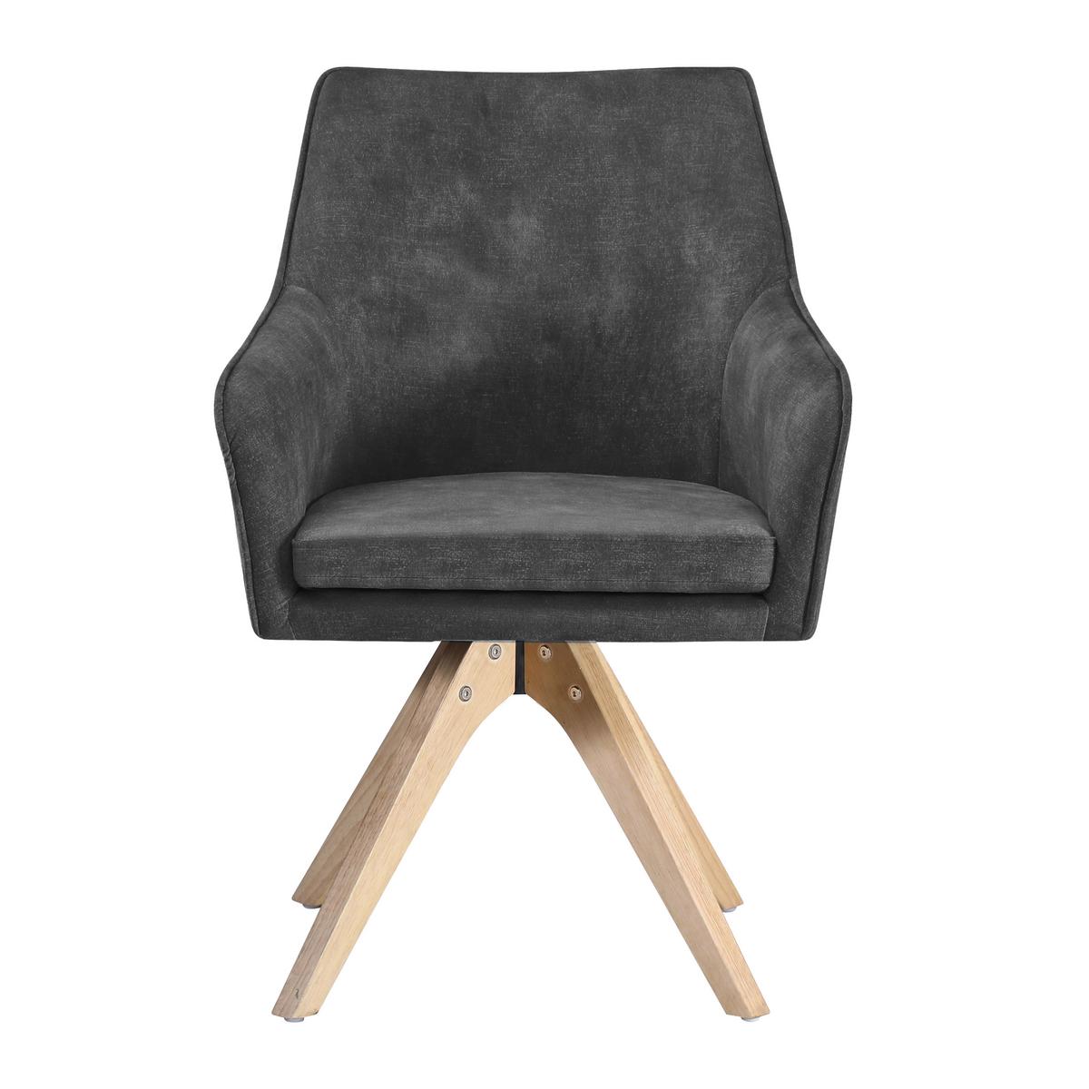 Naslanjač Lisa, Črna - siva/črna, Konvencionalno, tekstil/les (62/83/63cm)