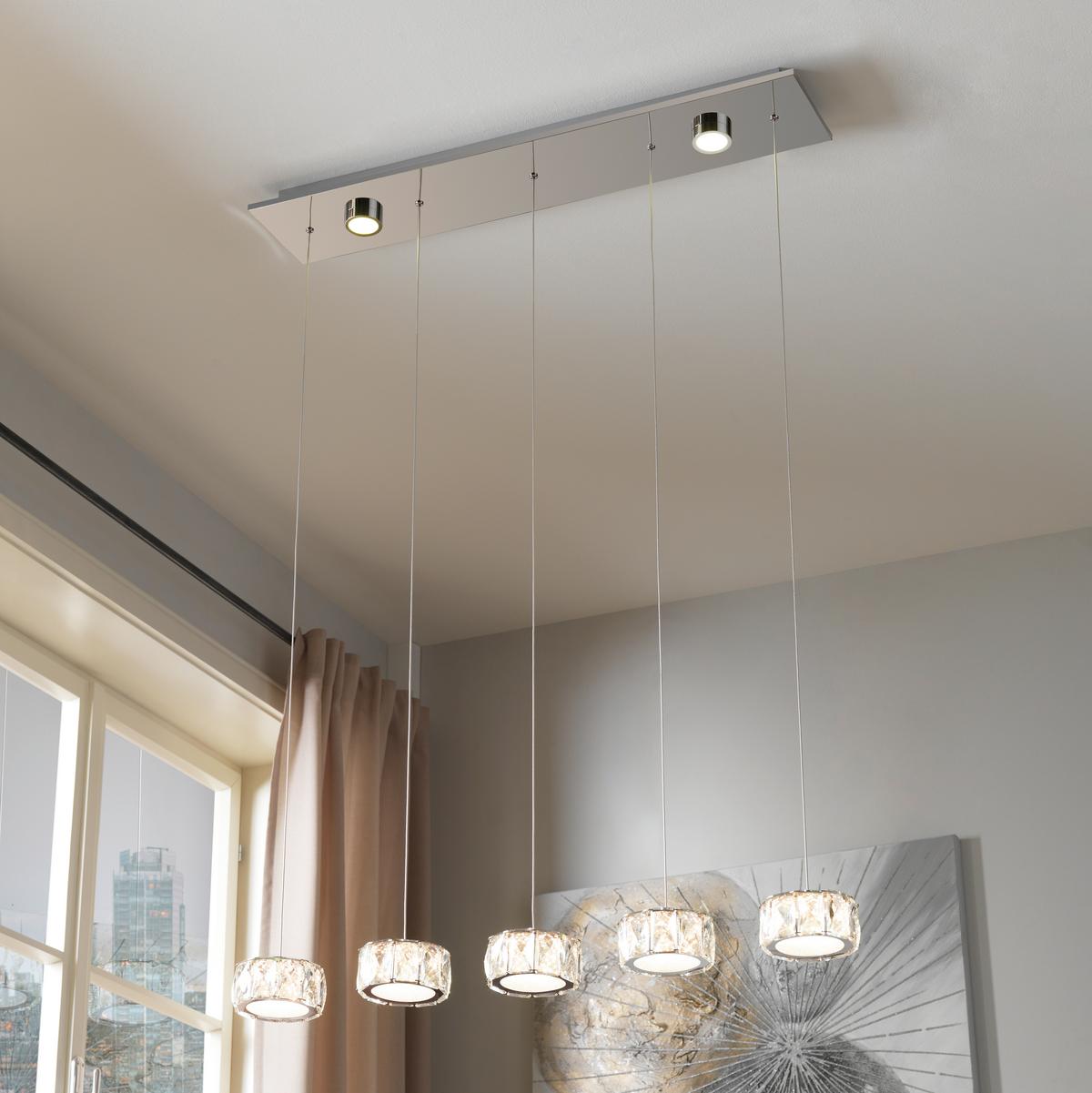 LAMPA WISZĄCA LED 49350-52H - Romantik / Landhaus, tworzywo sztuczne/metal (82/16/120cm) - Globo