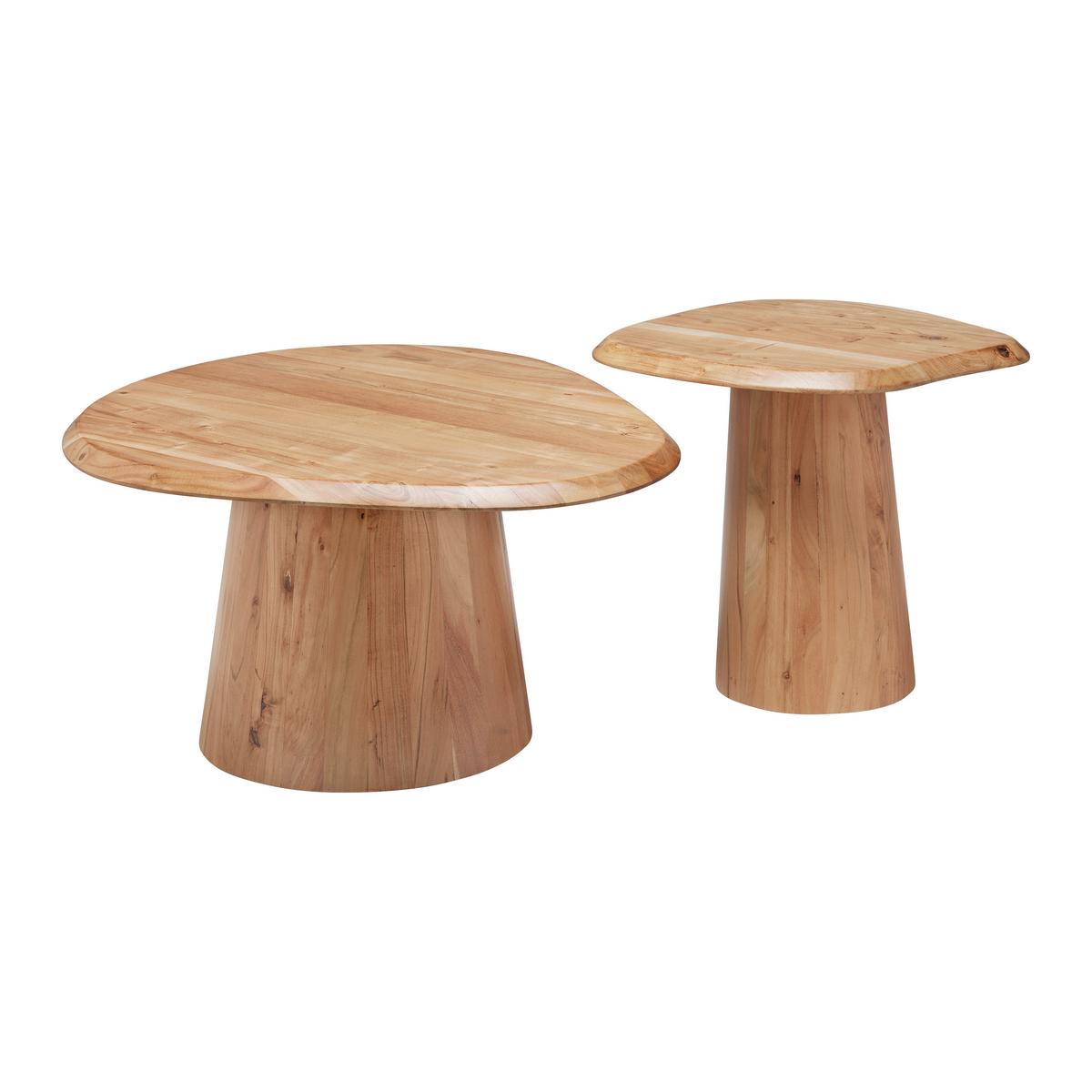COUCHTISCHSET TREE -TREND- - Akaziefarben, Modern, Holz (80/55/40/45/80/55cm) - Premium Living