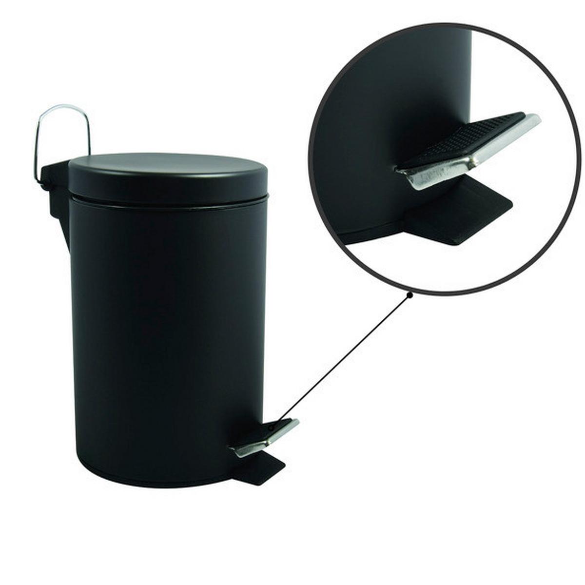 Treteimer 100265 - Schwarz, Basics, Kunststoff/Metall (17/25cm) - Spirella