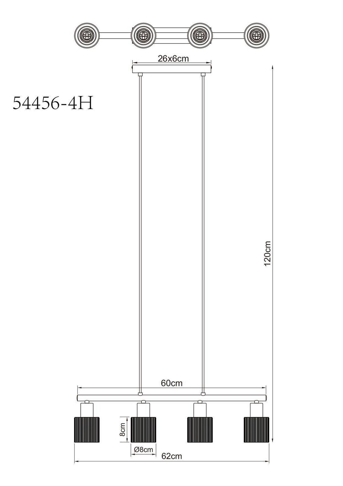 Viseća Svjetiljka Villegas - crni krom/crna, Design, staklo/metal (62/8/120cm) - Globo