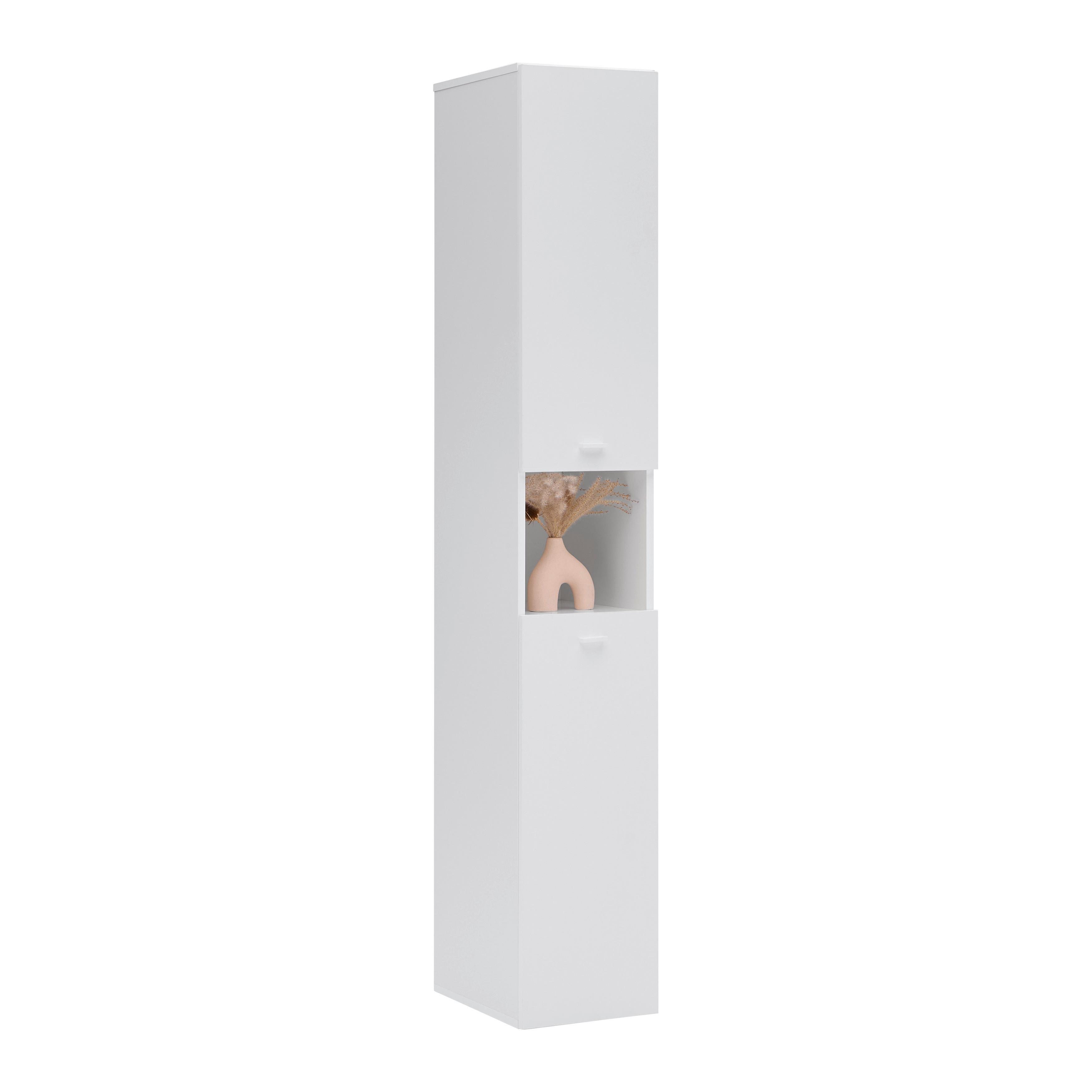 HÖGSKÅP BASIX -EXKLUSIV- - vit/kromfärg, Basics, trämaterial/plast (30/185/39,6cm) - Mömax