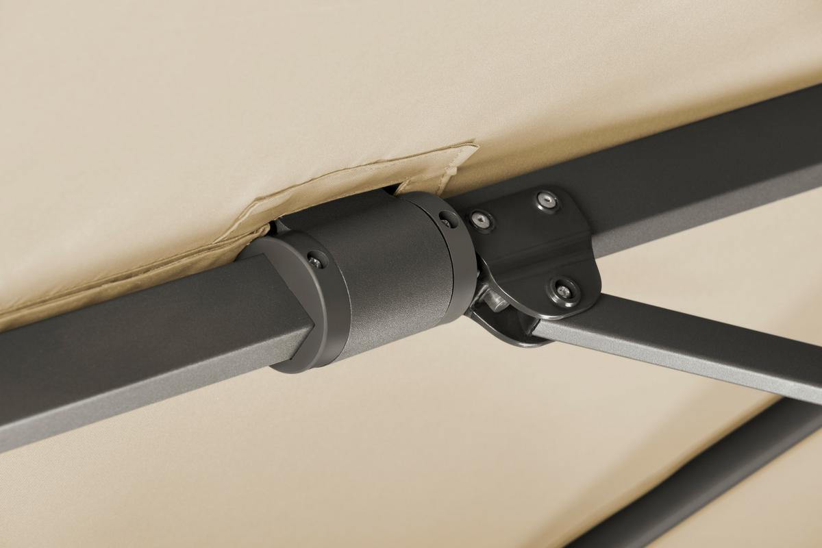 Ampelschirm Rhodos ca. 358x263 x300 cm Naturfarben - Anthrazit/Naturfarben, Basics, Textil/Metall (358/263/300cm) - Schneider