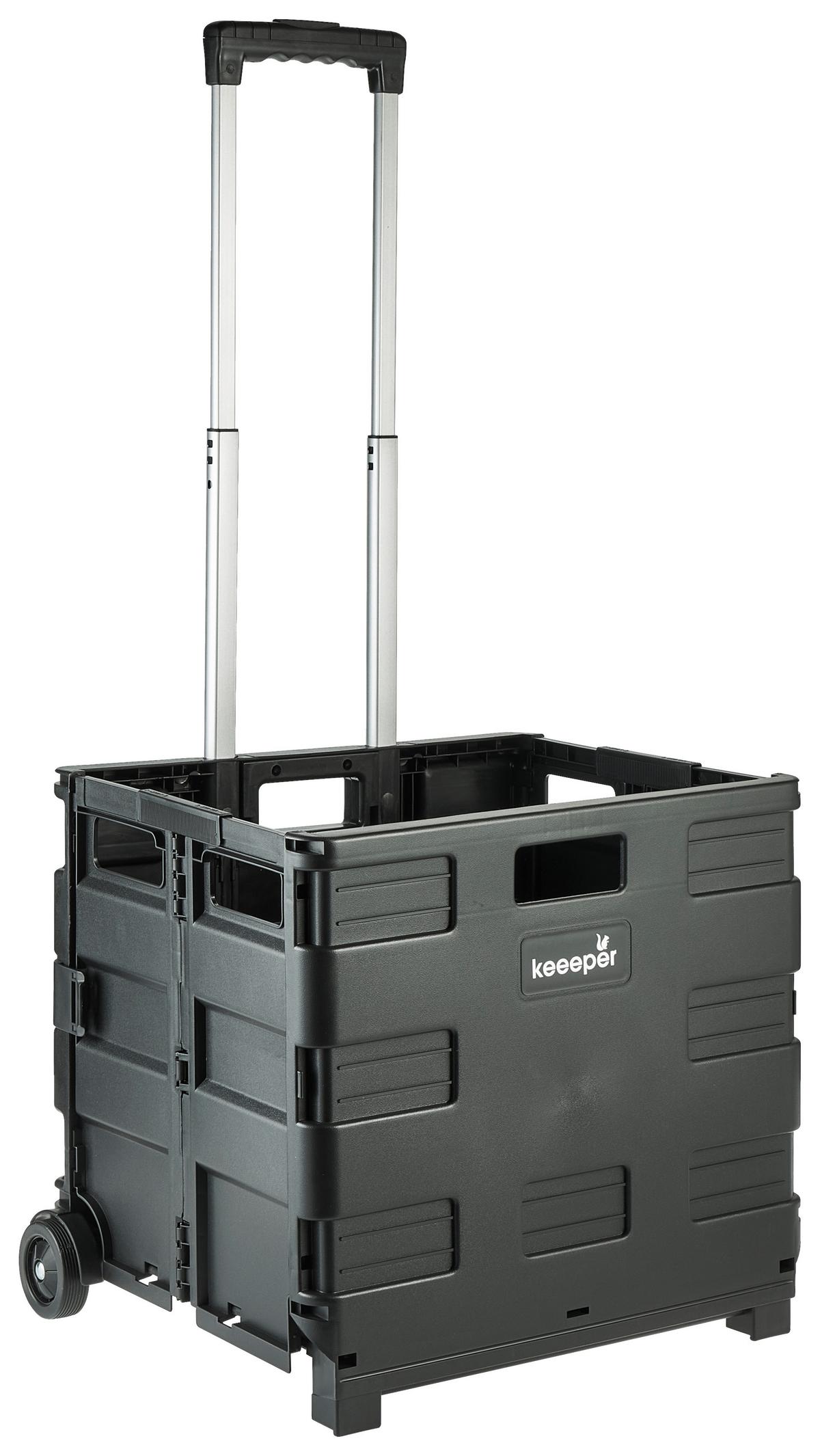 Einkaufstrolley Olli Schwarz ca. 65l - Schwarz, KONVENTIONELL, Kunststoff (42/40,5/38cm)