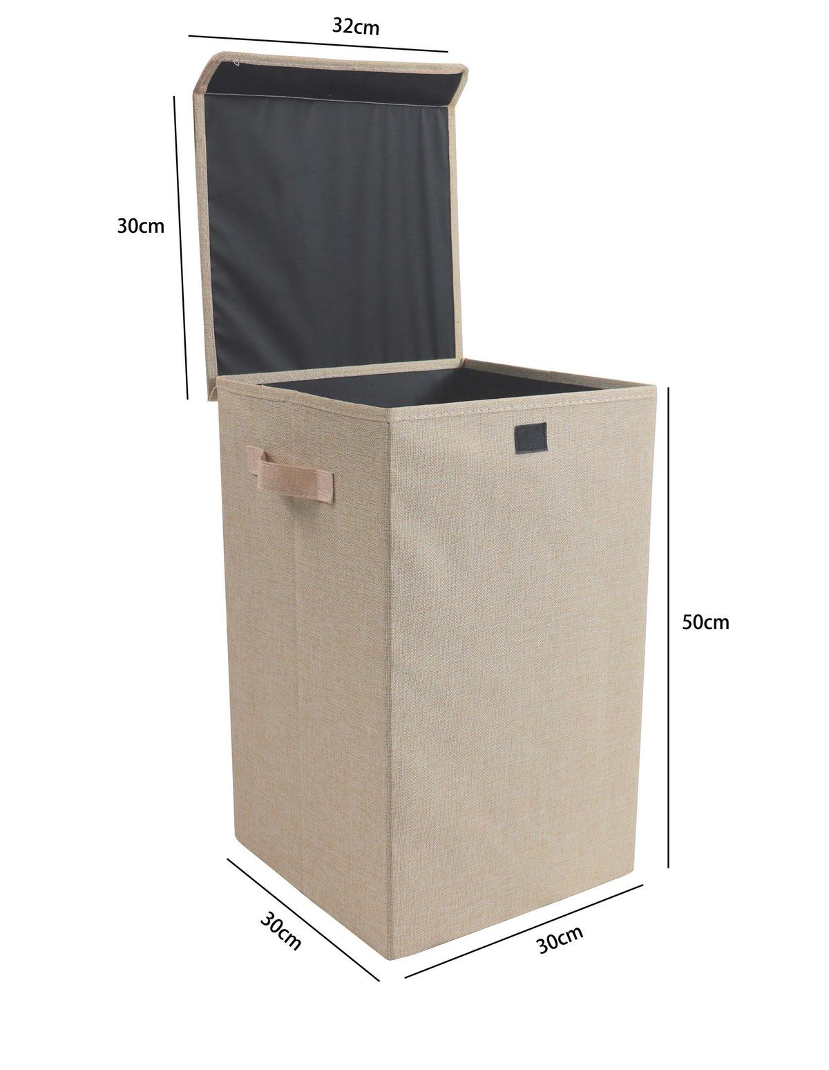 Wäschekorb Dreso M ca. 30x50x30 cm Creme - Creme, MODERN, Textil (30/50/30cm) - MID.YOU