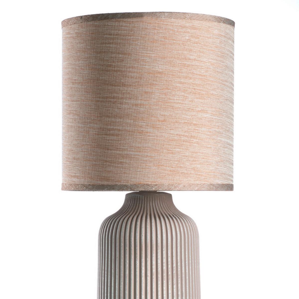 Asztali Lámpa 064/lgs - krémszínű, Design, textil/kerámia (20/45cm)