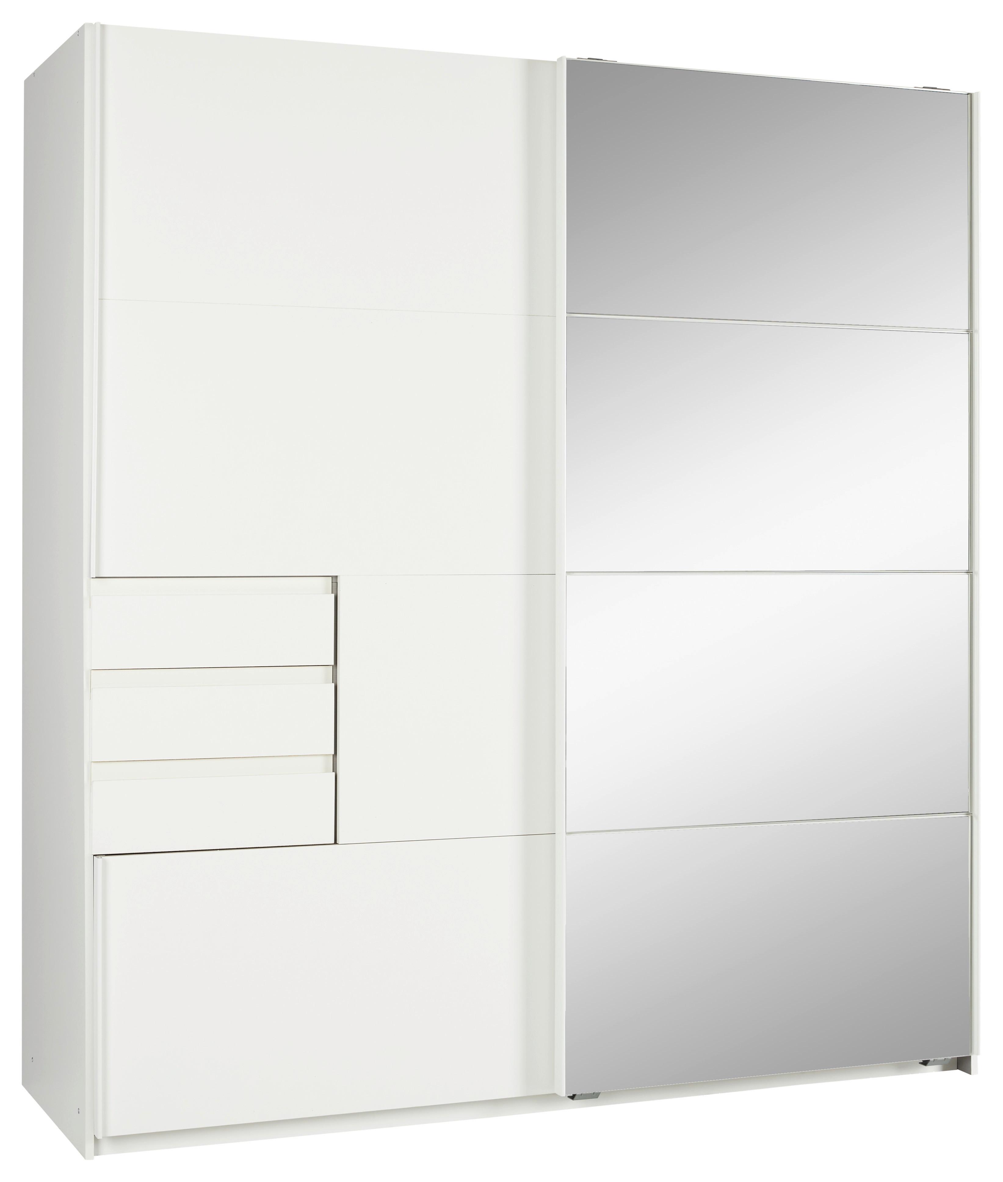 Ormar S Kliznim Vratima Oldenburg - bijela/boje aluminija, Konventionell, drvni materijal/metal (180/198/64cm) - Modern Living