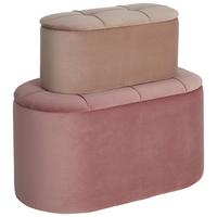 Sitzbank aus Samt, 2er Set - Flieder, Romantik / Landhaus, Holz/Textil (80/60/42/30/40/28cm) - Zandiara