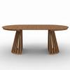 UTDRAGBART BORD ENNIO - valnötsfärgad, Modern, metall/trämaterial (120-200/120/75cm) - Bessagi Home