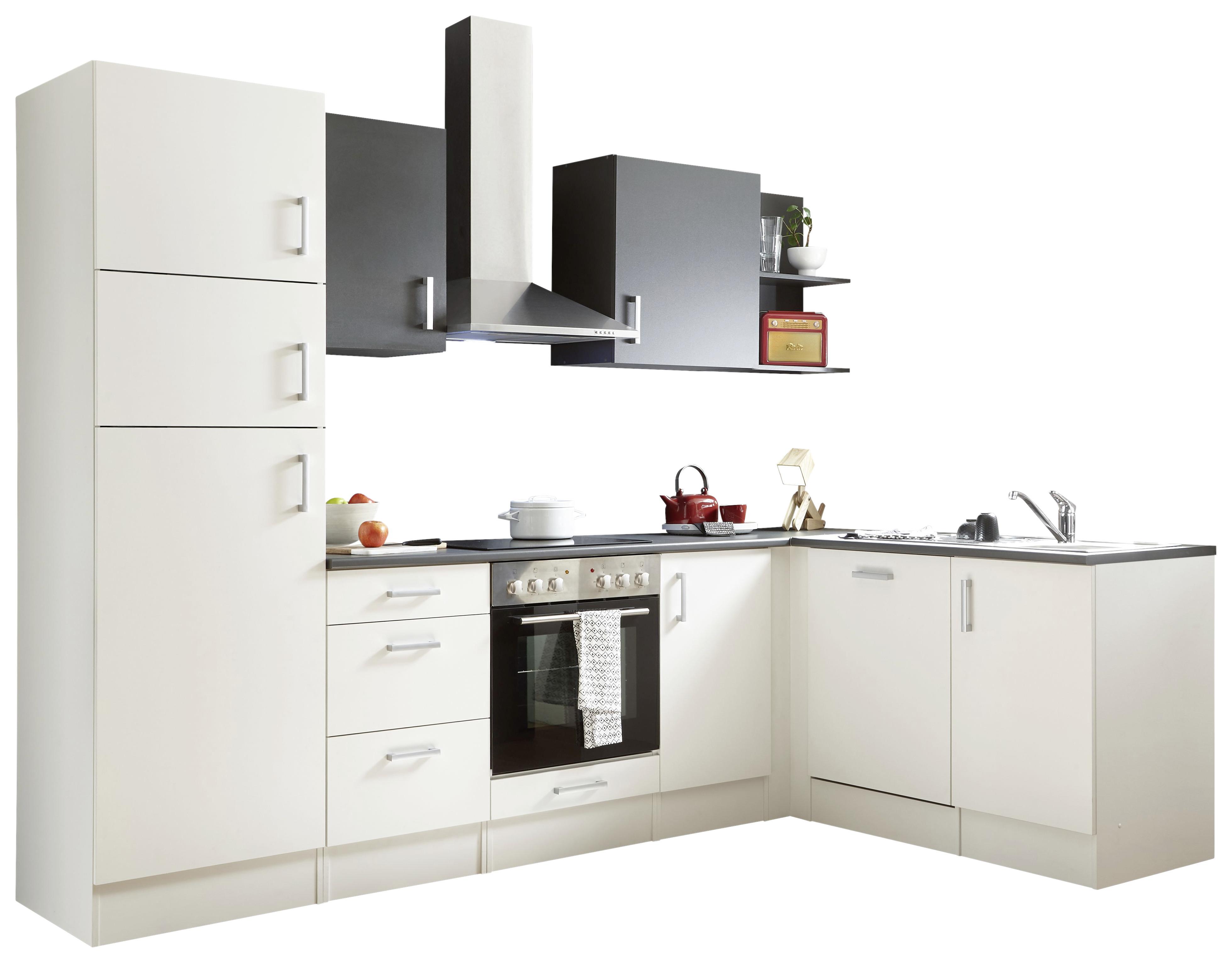Kuhinjski Blok Corner - bela/antracit, Basics, leseni material (280/175cm) - Modern Living