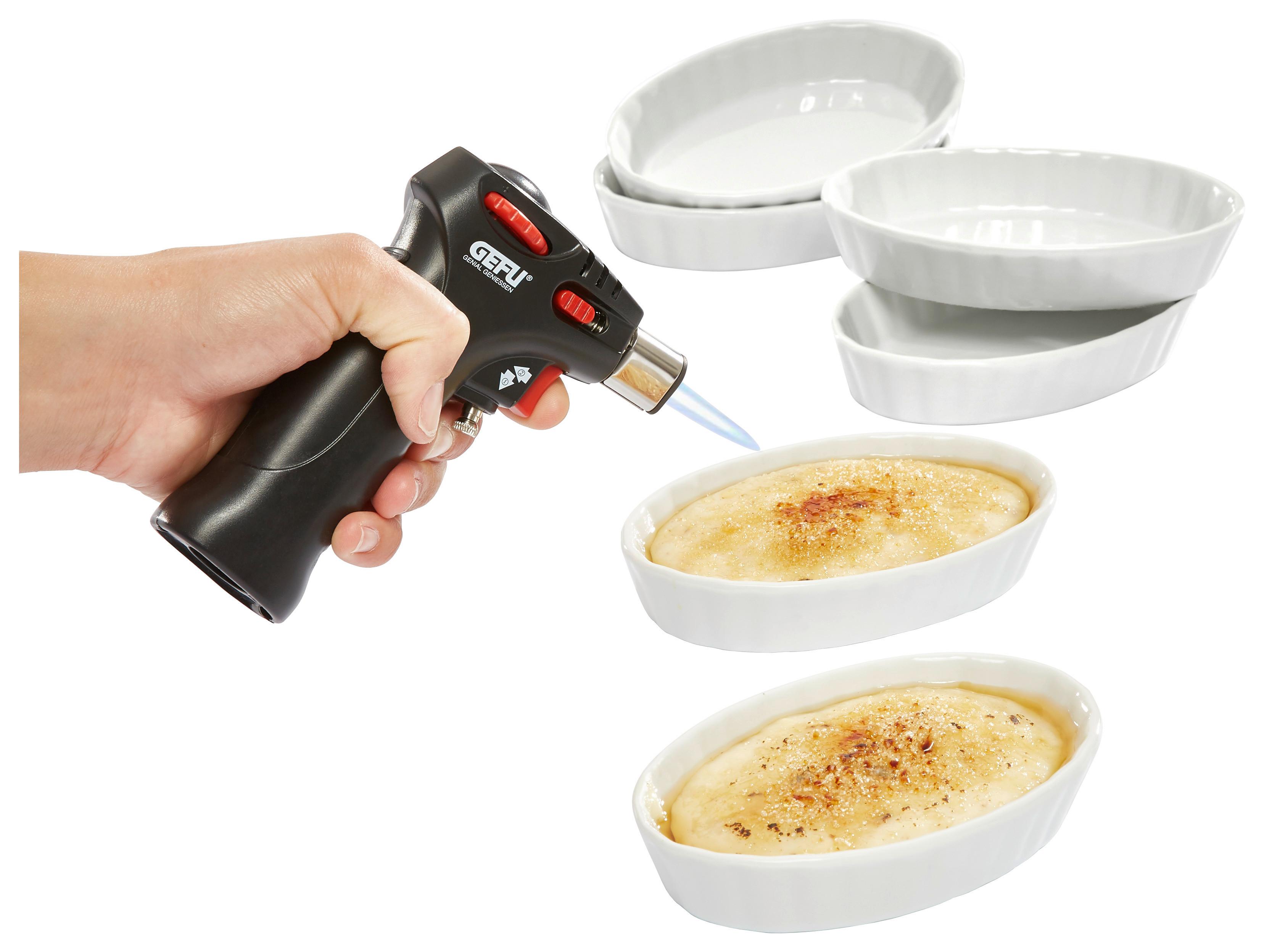 ZESTAW DO CREME BRULEE 00040/A - czarny/biały, Basics, metal/ceramika - Gefu