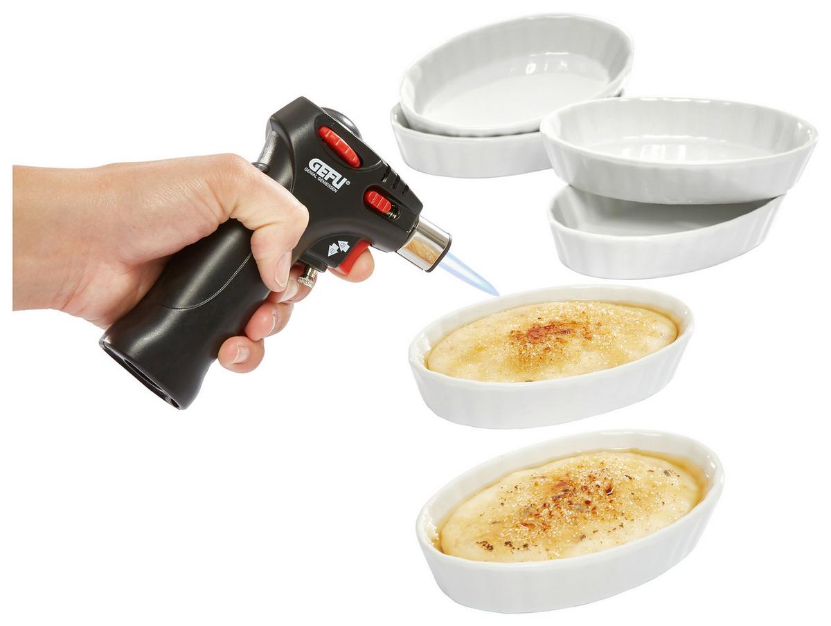 ZESTAW DO CREME BRULEE 00040/A - czarny/biały, Basics, metal/ceramika - Gefu