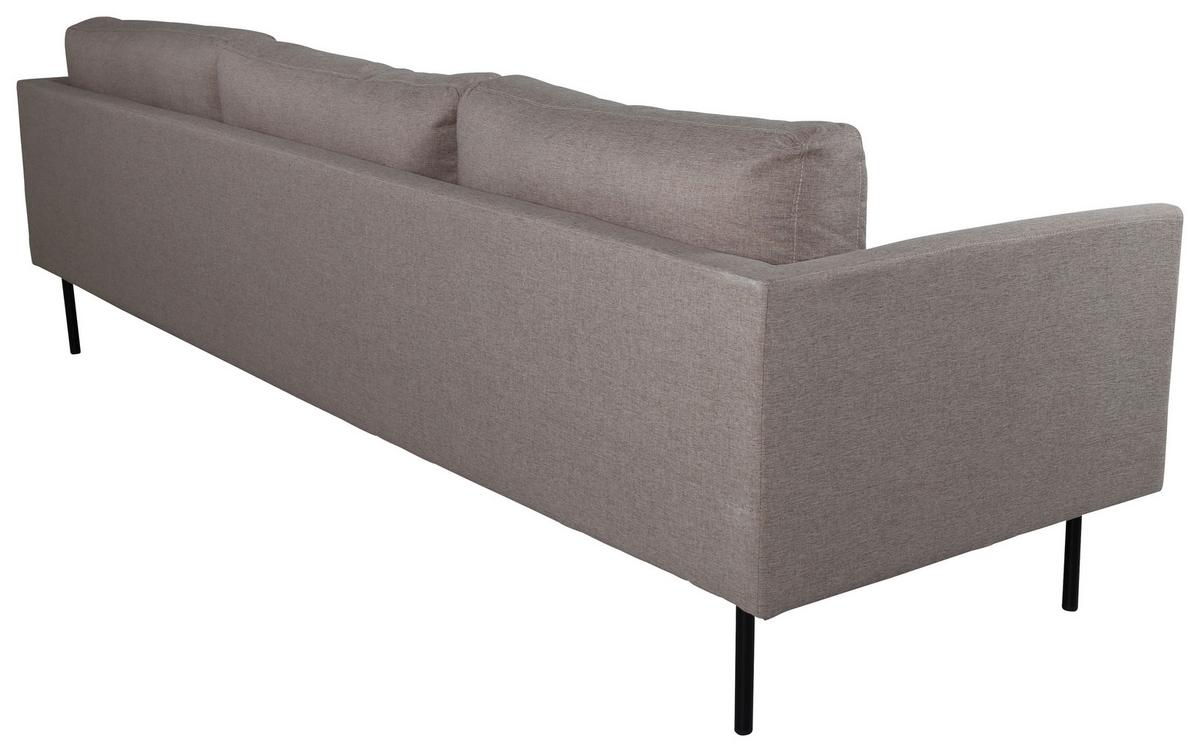 3-SITZER-SOFA ZOOM - Schwarz/Braun, Design, Textil/Metall (260/78/80cm) - Livetastic