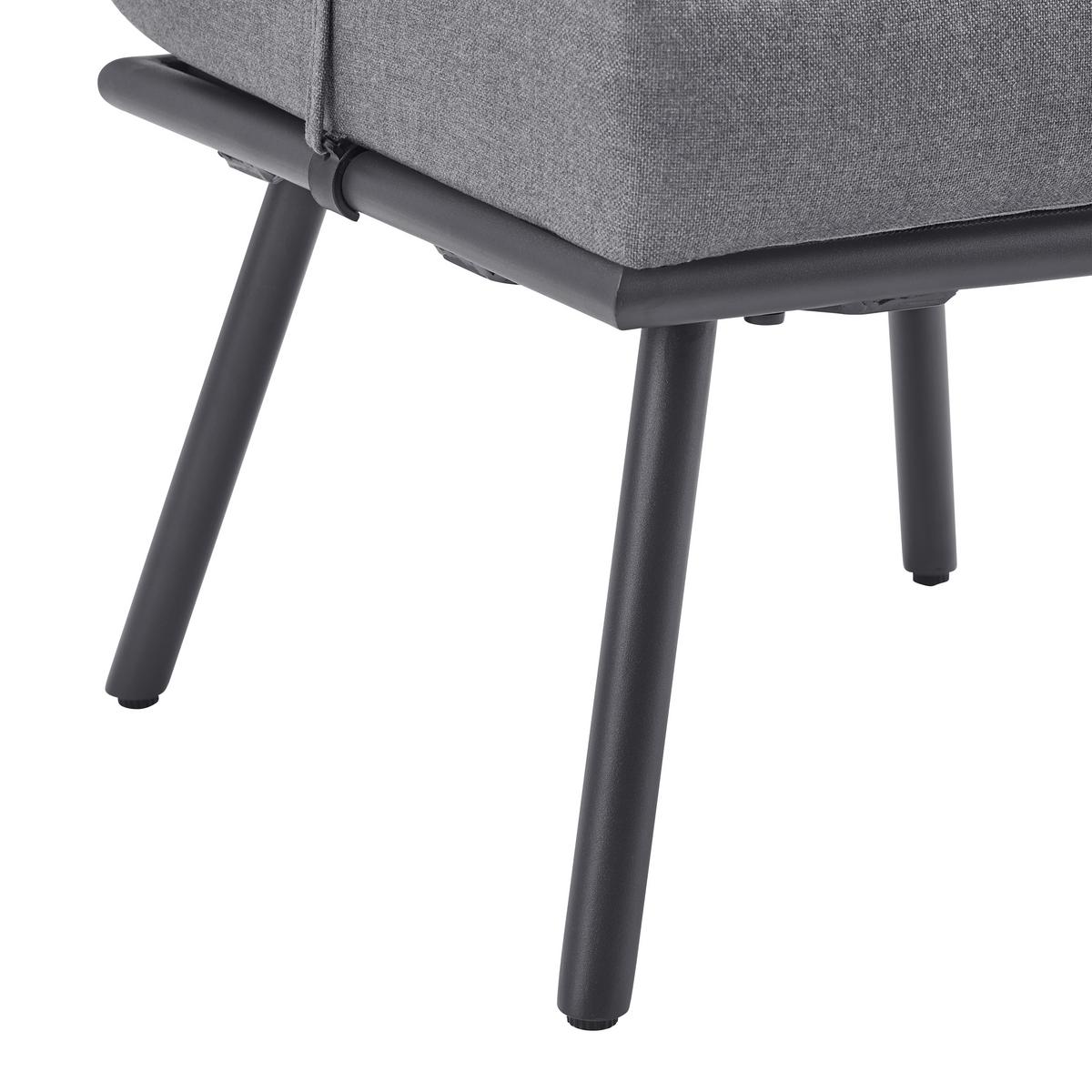 KOMPLET STOŁOWY NA TARAS CAMILLA - szary, Modern, metal/tkanina (252/65/68cm) - Bessagi Garden